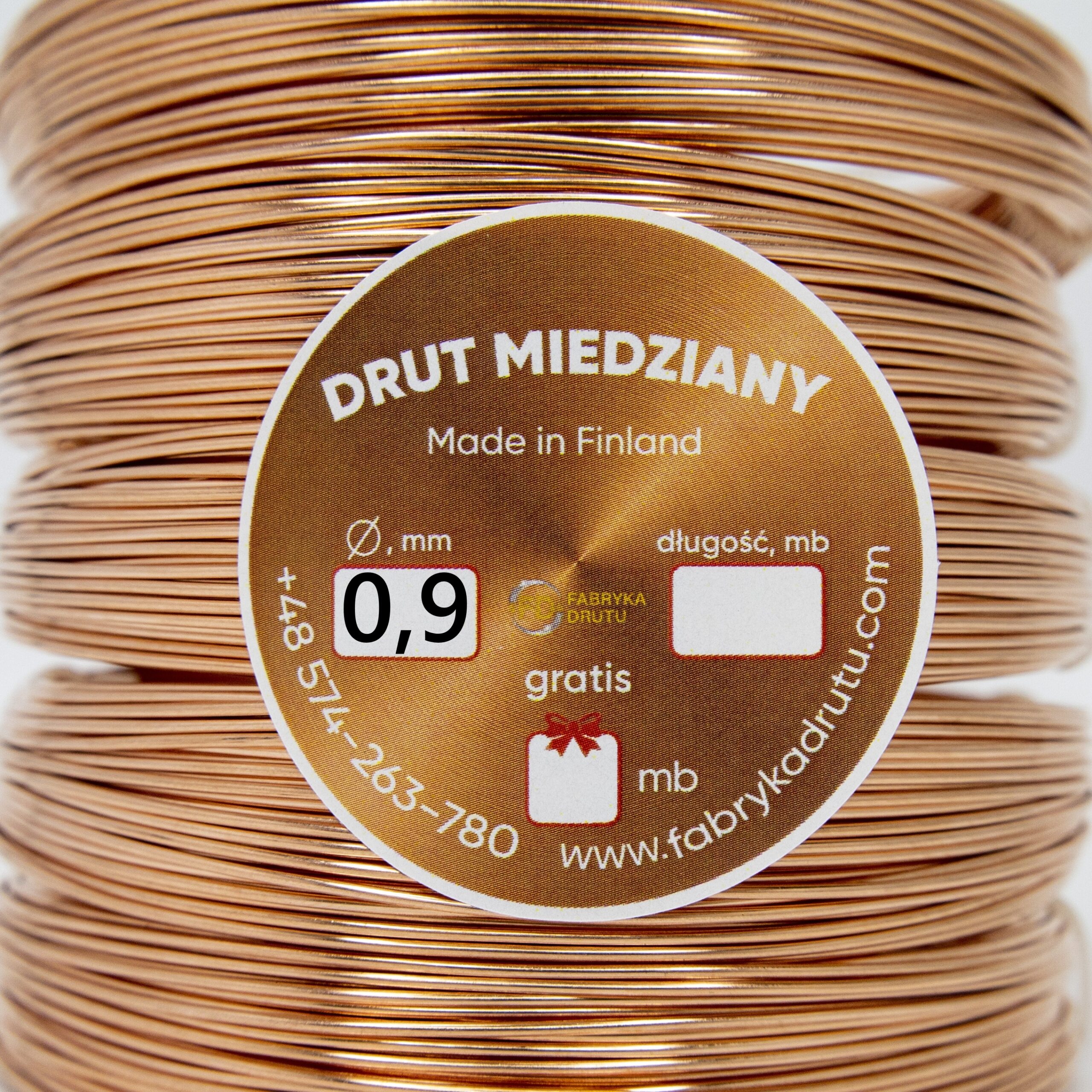 Drut miedziany 0,9 Drut miedziany modelarski miękki 0,9 mm (1m, 3m, 5m, 10m, 20m, 50m, 100m)