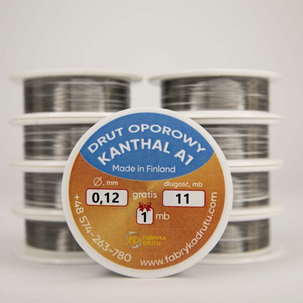 Drut oporowy Kanthal A1 0,12 mm (10m, 20m, 50m, 100m)