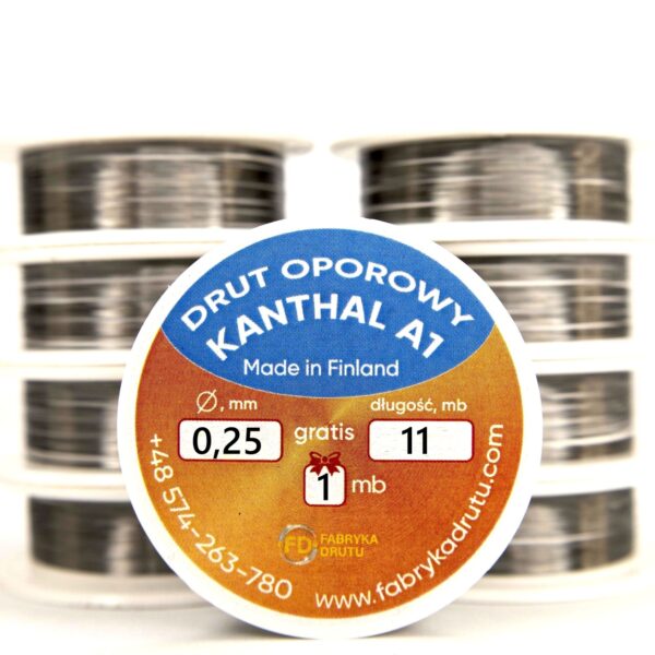 Drut oporowy Kanthal A1 0,25 mm (10m, 20m, 50m, 100m)