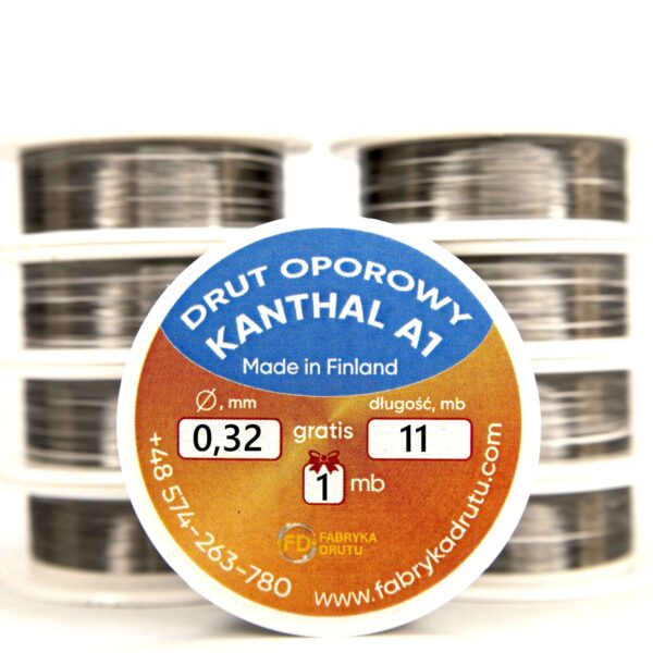 Drut oporowy Kanthal A1 0,32 mm (10m, 20m, 50m, 100m)