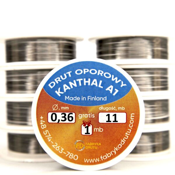 Drut oporowy Kanthal A1 0,36 mm (10m, 20m, 50m, 100m)