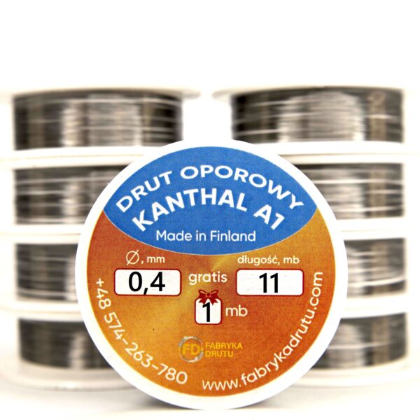 Drut oporowy Kanthal A1 0,4 mm (10m, 20m, 50m, 100m)