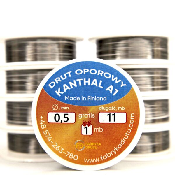 Drut oporowy Kanthal A1 0,5 mm (10m, 20m, 50m, 100m)
