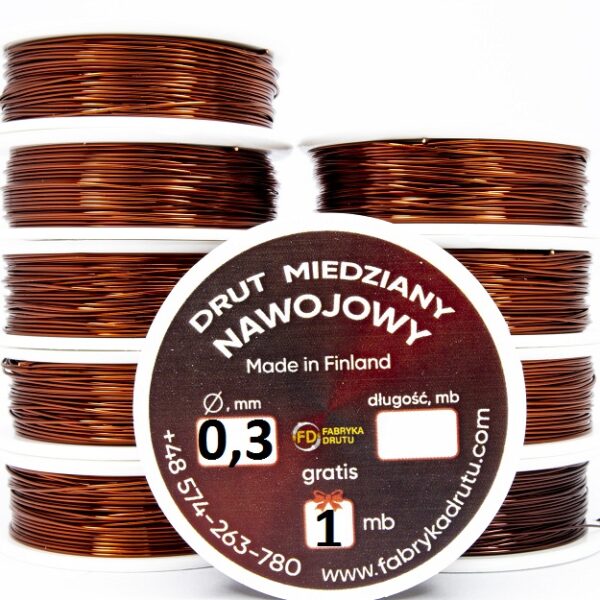 Drut nawojowy miedziany 0,3 mm (10m, 20m, 50m, 100m)